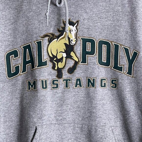 Cal Poly Mustangs Hoodie Women’s Small – Grey/Green Tan, Mustang Graphic - Picture 5 of 8